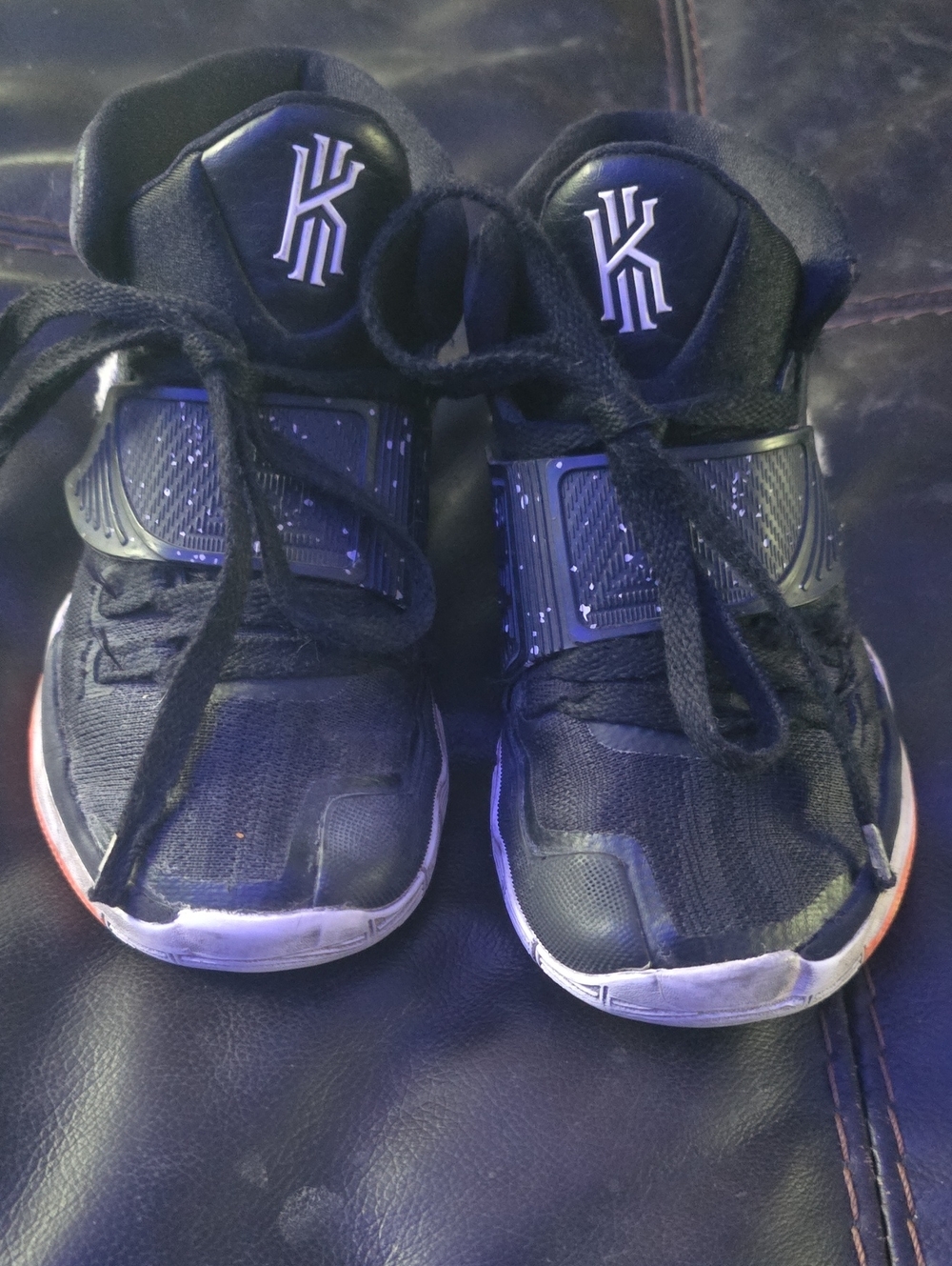 Nike Kids Black and White Basketball Sneakers with Strap